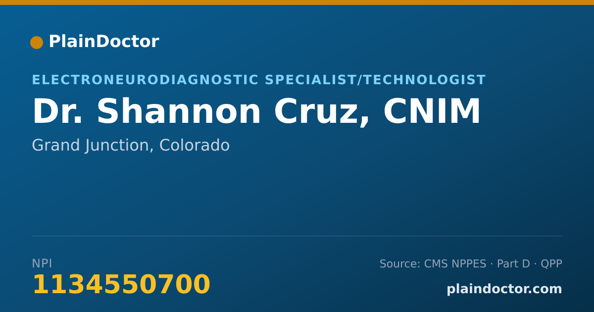 Shareable card for Shannon Cruz, CNIM - Electroneurodiagnostic Specialist/Technologist, Grand Junction, CO