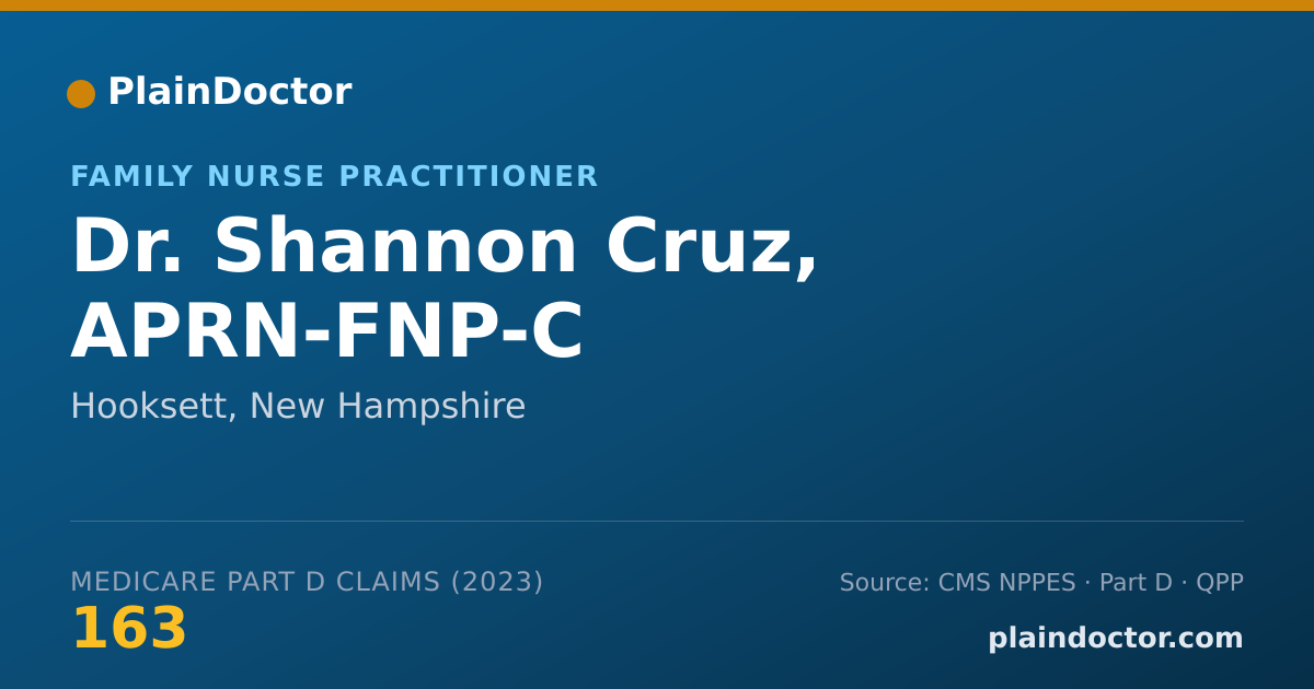 Shareable card for Shannon Cruz, APRN-FNP-C - Family Nurse Practitioner, Hooksett, NH