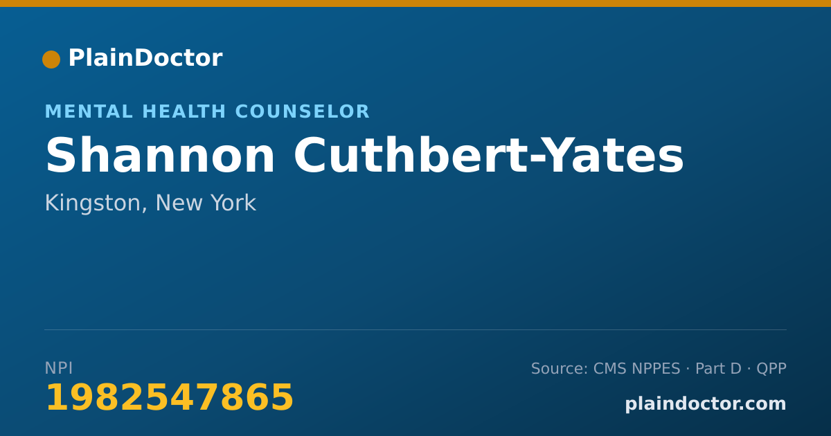 Shareable card for Shannon Cuthbert-Yates - Mental Health Counselor, Kingston, NY