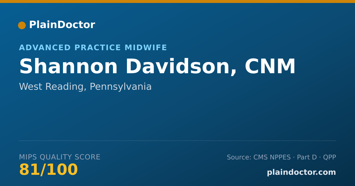 Shareable card for Shannon Davidson, CNM - Advanced Practice Midwife, West Reading, PA