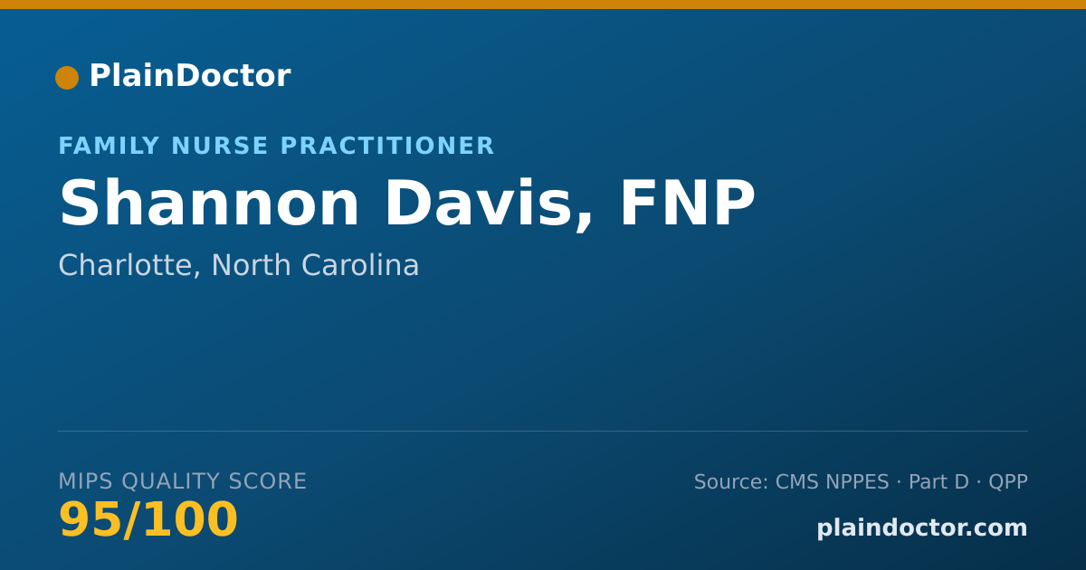 Shareable card for Shannon Davis, FNP - Nurse Practitioner, Charlotte, NC