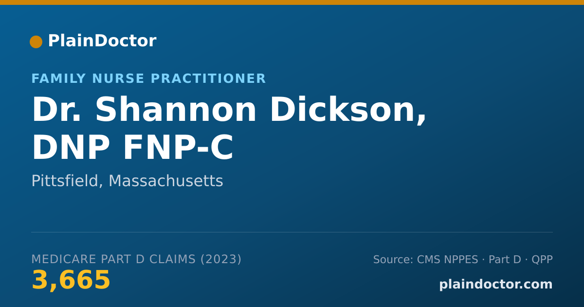 Shareable card for Shannon Dickson, DNP FNP-C - Family Nurse Practitioner, Pittsfield, MA
