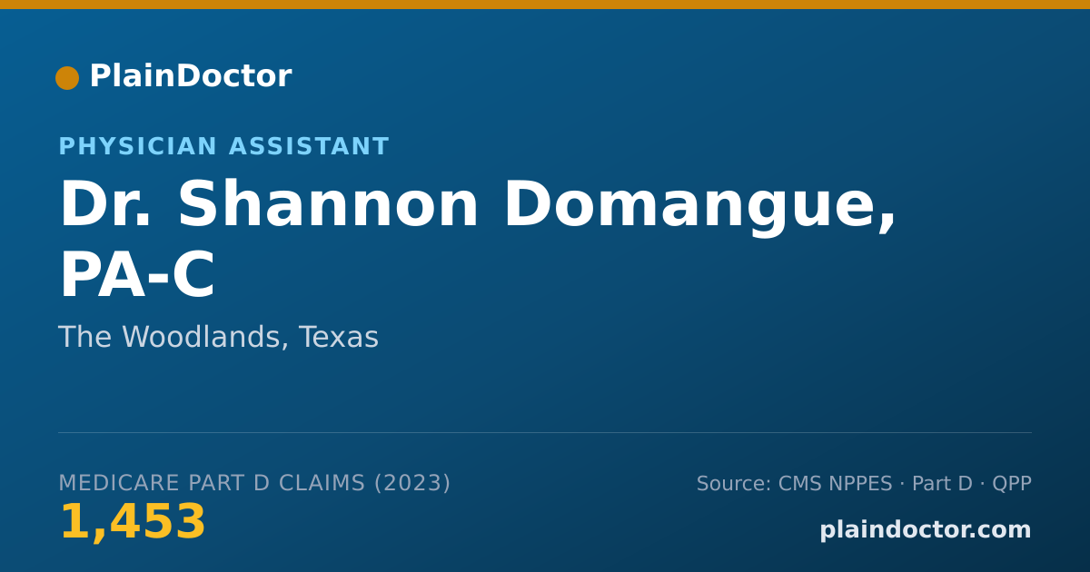 Shareable card for Shannon Domangue, PA-C - Physician Assistant, The Woodlands, TX