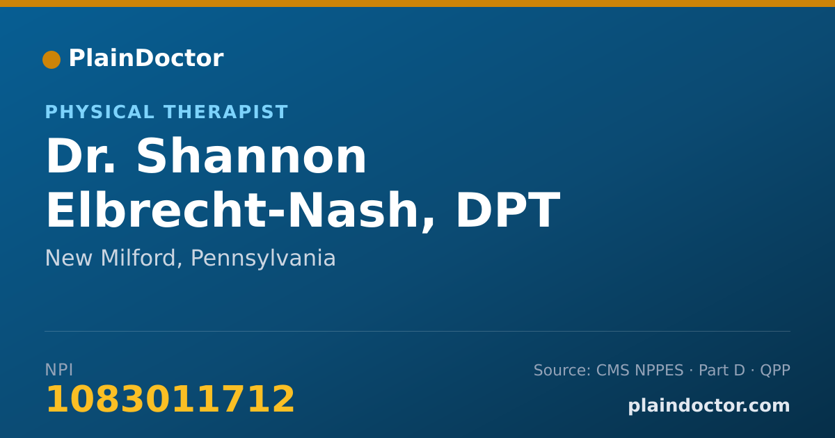 Shareable card for Shannon Elbrecht-Nash, DPT - Physical Therapist, New Milford, PA