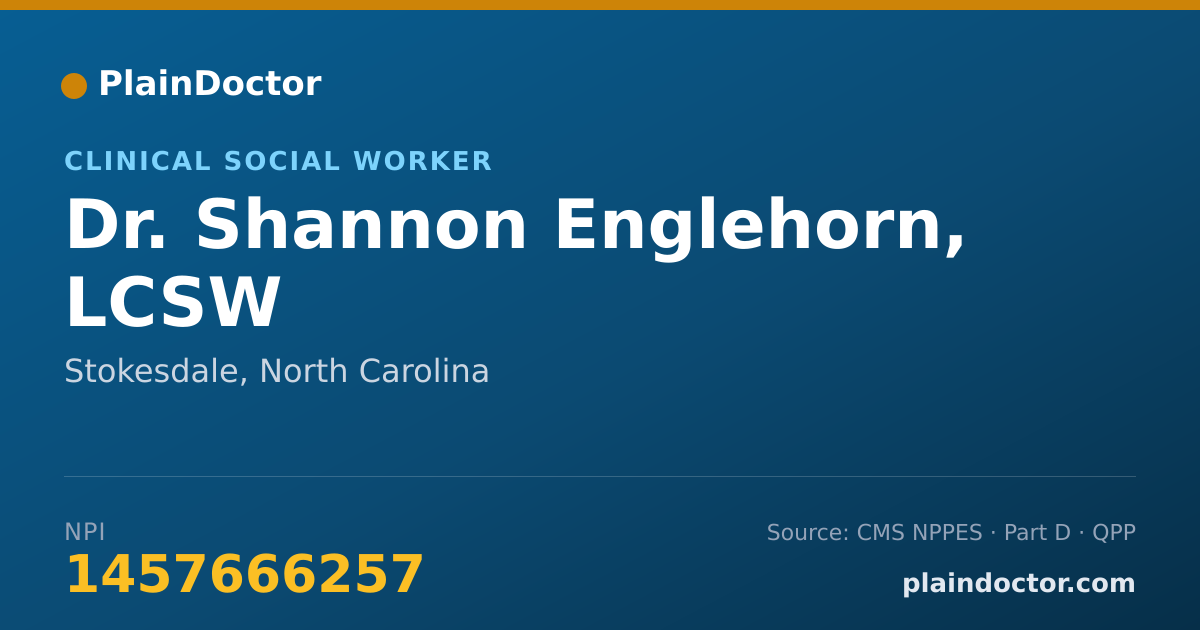 Shareable card for Shannon Englehorn, LCSW - Clinical Social Worker, Stokesdale, NC