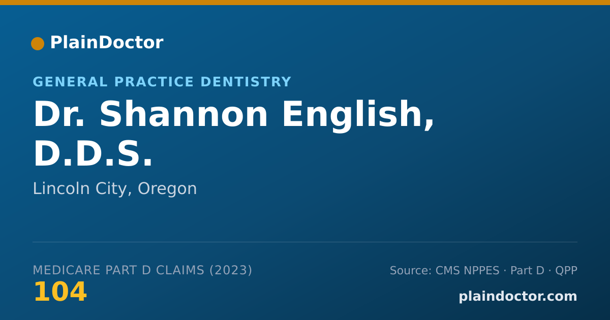 Shareable card for Shannon English, D.D.S. - General Practice Dentistry, Lincoln City, OR