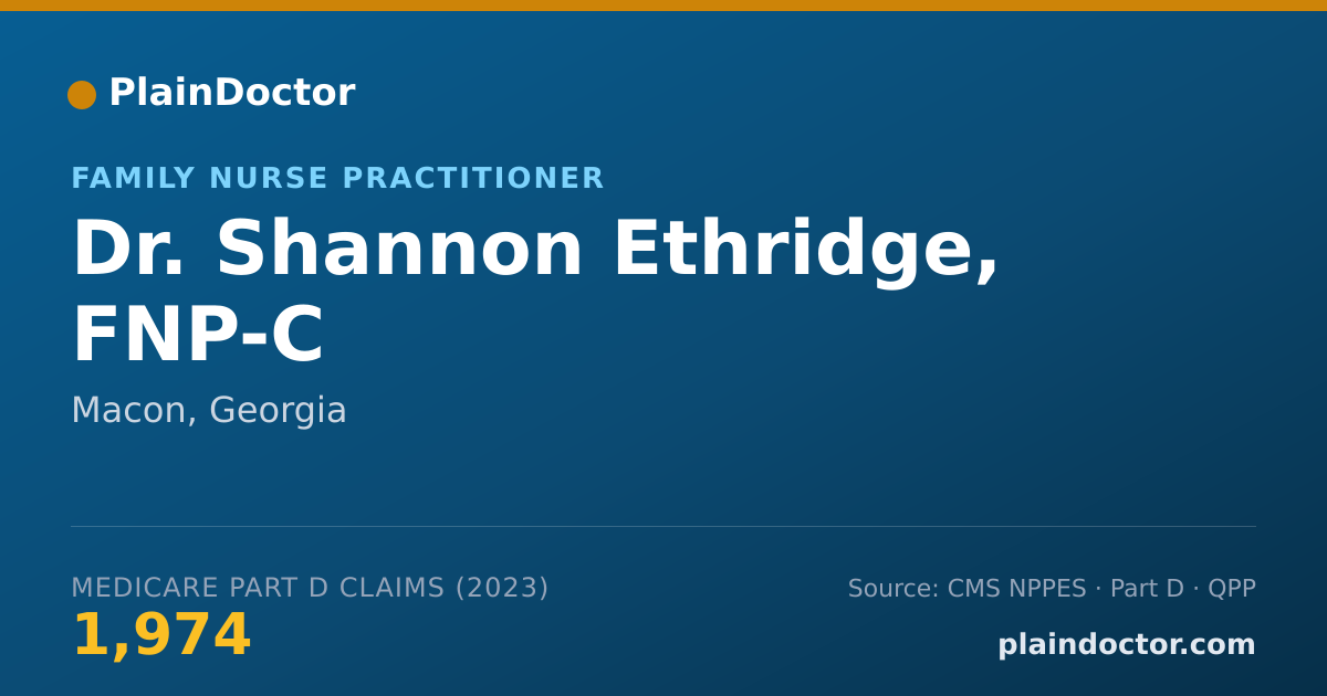 Shareable card for Shannon Ethridge, FNP-C - Family Nurse Practitioner, Macon, GA