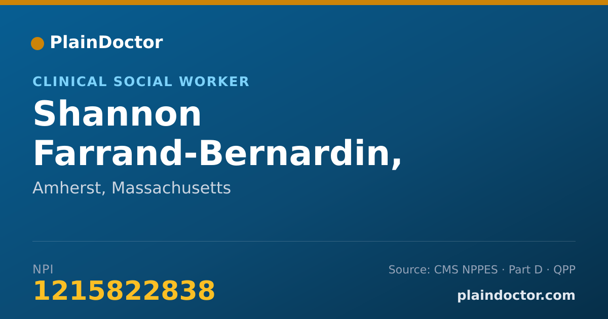 Shareable card for Shannon Farrand-Bernardin, MSW, MA, MDIV - Clinical Social Worker, Amherst, MA