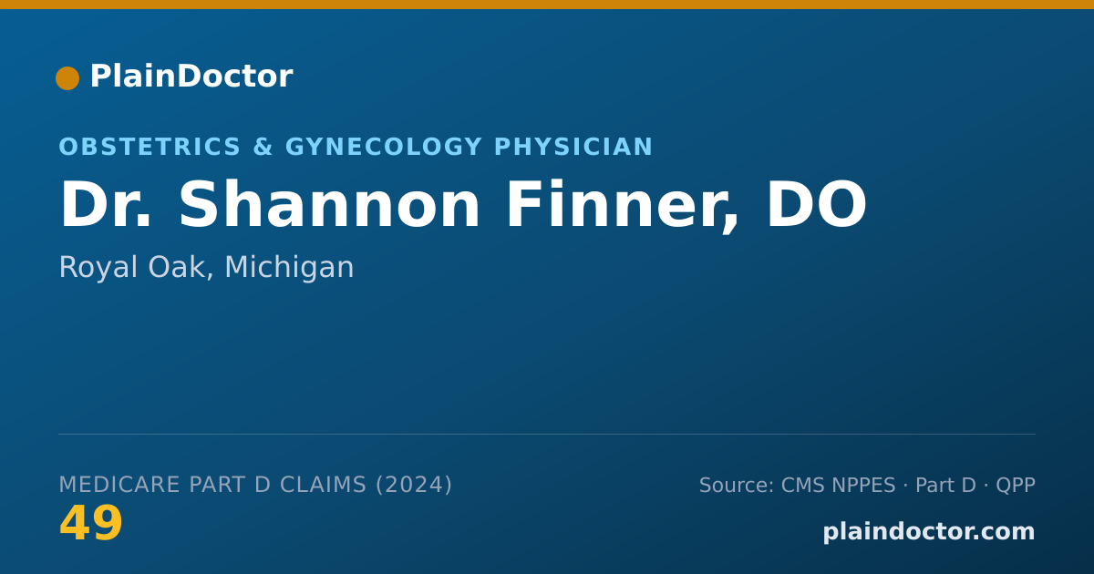 Shareable card for Shannon Finner, DO - Obstetrics & Gynecology Physician, Royal Oak, MI