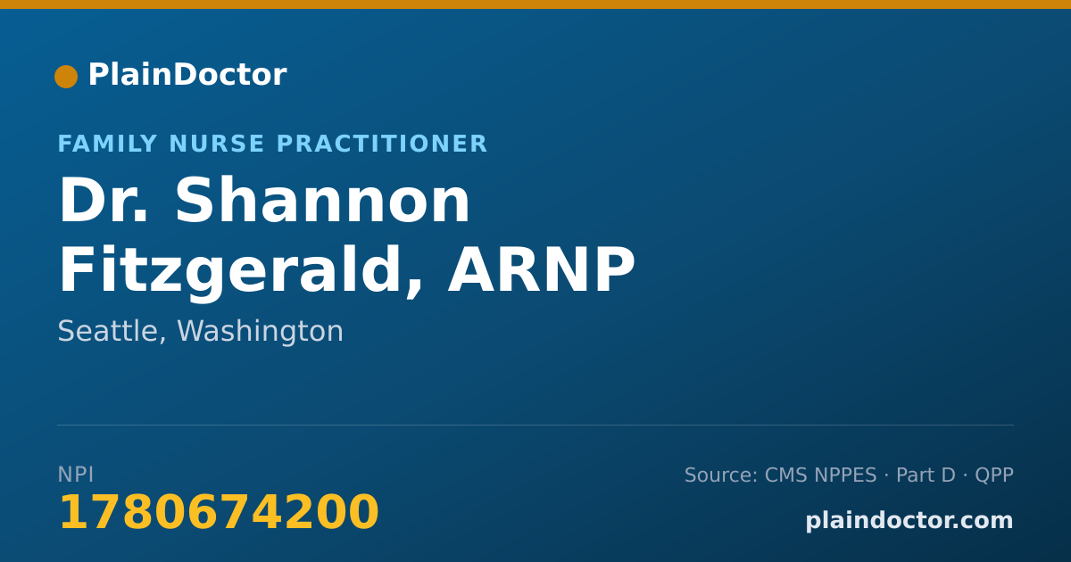 Shareable card for Shannon Fitzgerald, ARNP - Family Nurse Practitioner, Seattle, WA