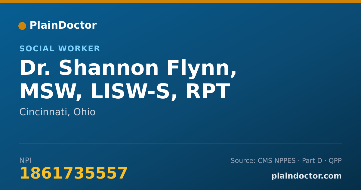 Shareable card for Shannon Flynn, MSW, LISW-S, RPT - Social Worker, Cincinnati, OH