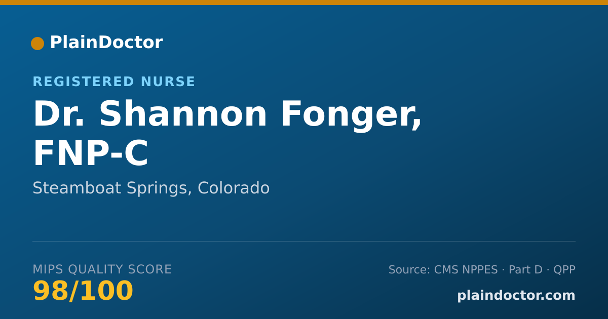 Shareable card for Shannon Fonger, FNP-C - Registered Nurse, Steamboat Springs, CO