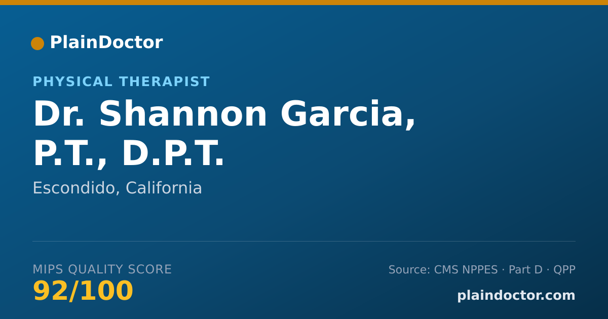 Shareable card for Shannon Garcia, P.T., D.P.T. - Physical Therapist, Escondido, CA