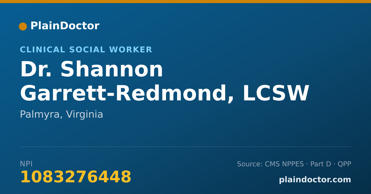 Shareable card for Shannon Garrett-Redmond, LCSW - Clinical Social Worker, Palmyra, VA
