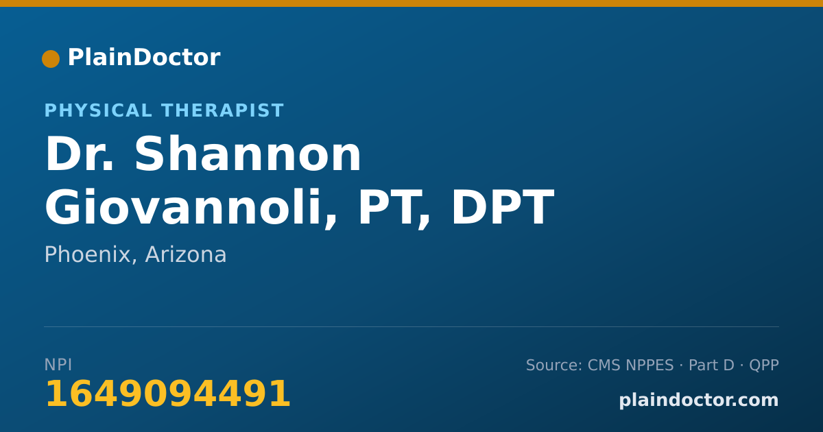 Shareable card for Shannon Giovannoli, PT, DPT - Physical Therapist, Phoenix, AZ
