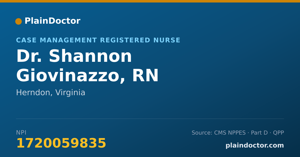 Shareable card for Shannon Giovinazzo, RN - Case Management Registered Nurse, Herndon, VA