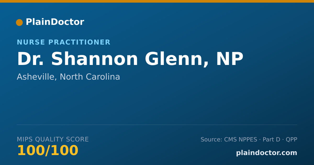 Shareable card for Shannon Glenn, NP - Nurse Practitioner, Asheville, NC