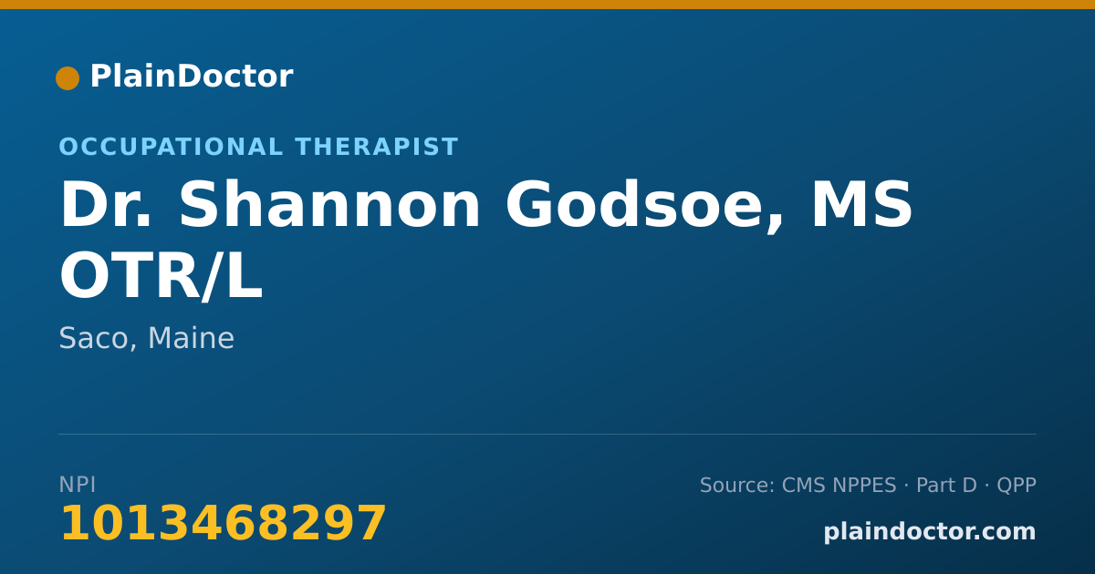 Shareable card for Shannon Godsoe, MS OTR/L - Occupational Therapist, Saco, ME