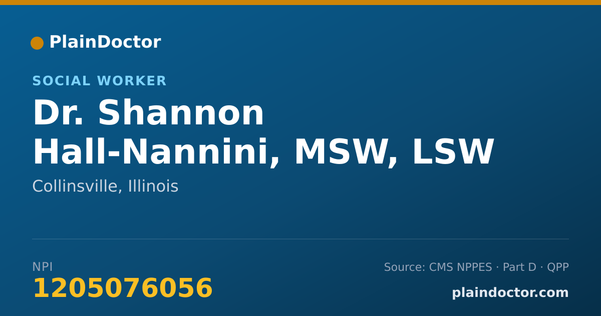 Shareable card for Shannon Hall-Nannini, MSW, LSW - Social Worker, Collinsville, IL