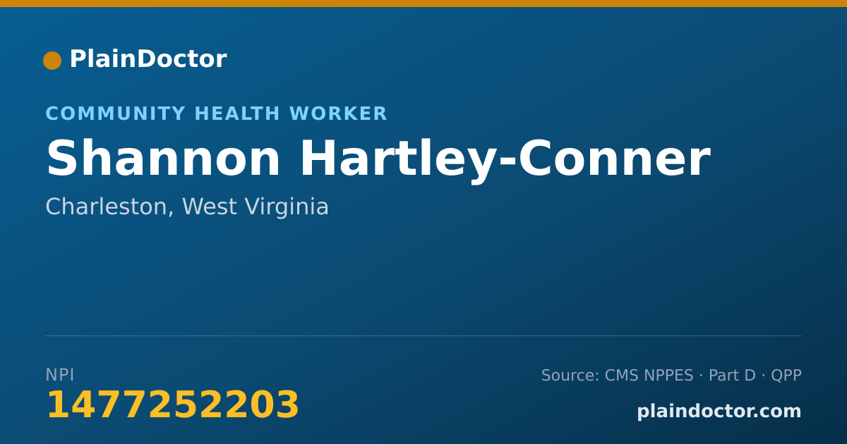 Shareable card for Shannon Hartley-Conner - Community Health Worker, Charleston, WV