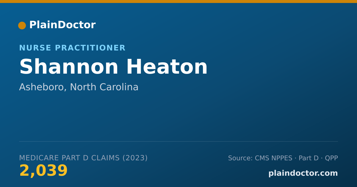 Shareable card for Shannon Heaton - Nurse Practitioner, Asheboro, NC