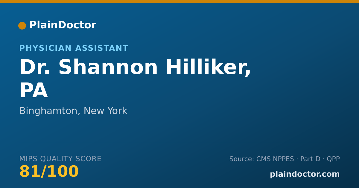 Shareable card for Shannon Hilliker, PA - Physician Assistant, Binghamton, NY