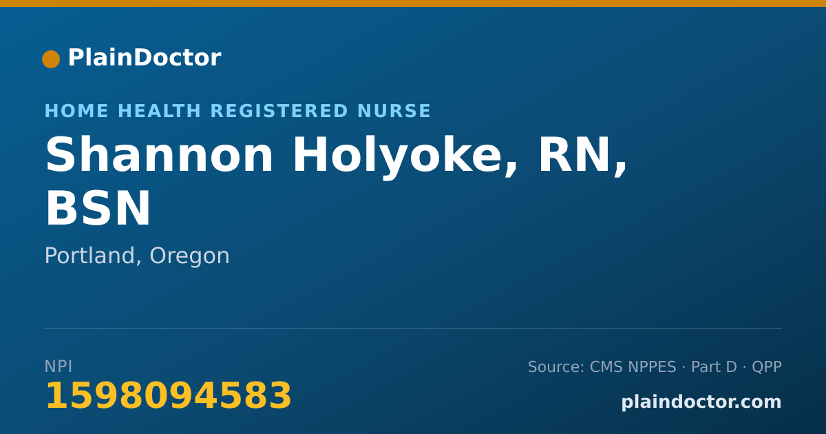 Shareable card for Shannon Holyoke, RN, BSN - Home Health Registered Nurse, Portland, OR