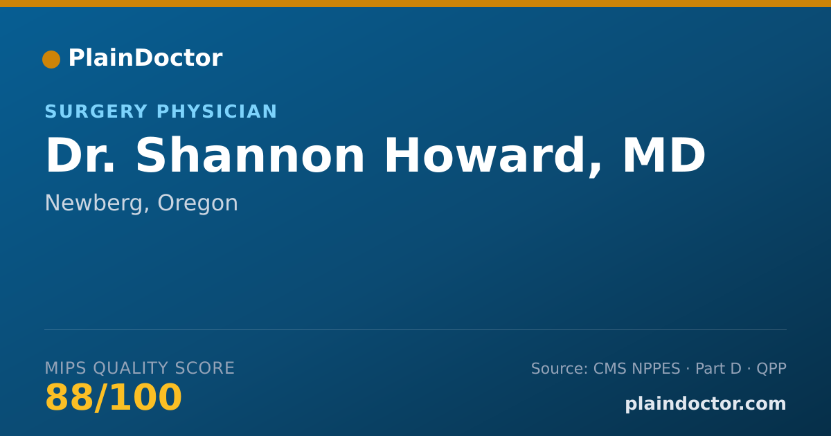 Shareable card for Shannon Howard, MD - Surgery Physician, Newberg, OR