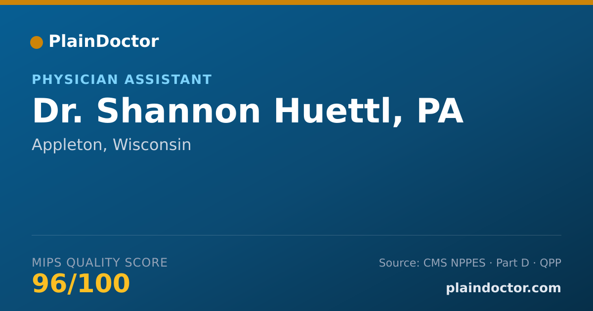 Shareable card for Shannon Huettl, PA - Physician Assistant, Appleton, WI
