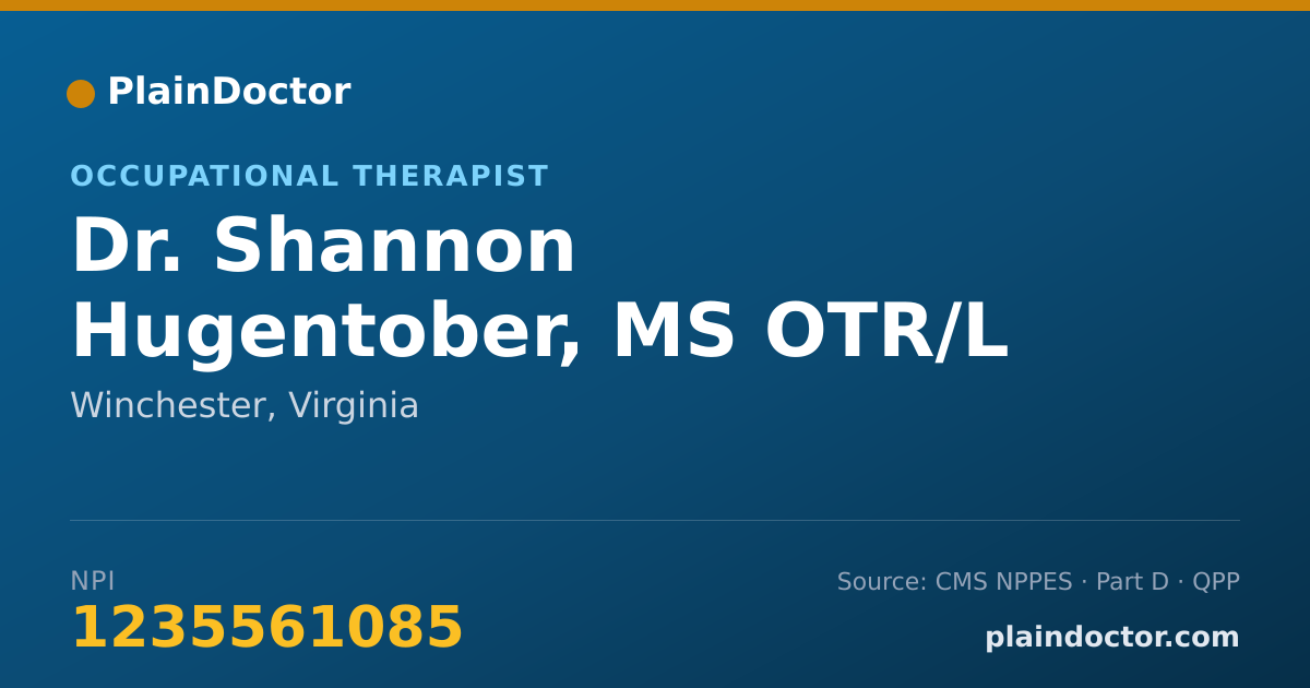 Shareable card for Shannon Hugentober, MS OTR/L - Occupational Therapist, Winchester, VA