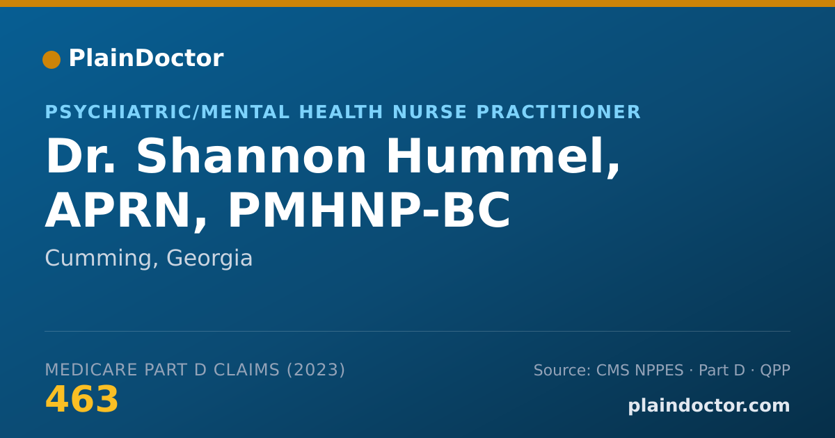 Shareable card for Shannon Hummel, APRN, PMHNP-BC - Psychiatric/Mental Health Nurse Practitioner, Cumming, GA