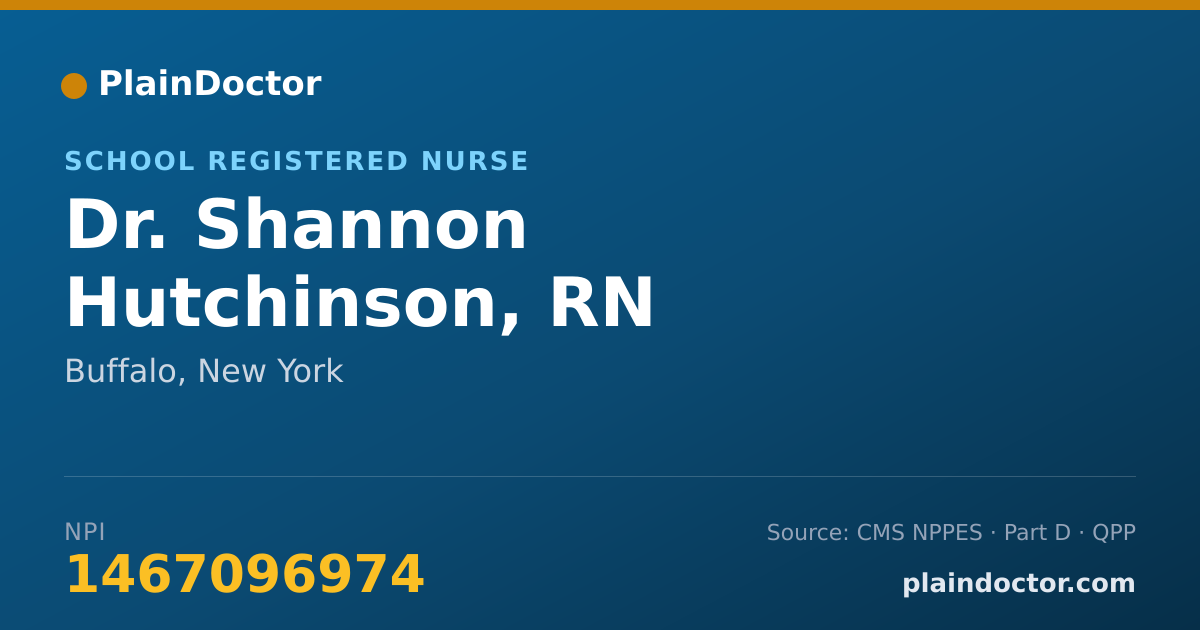Shareable card for Shannon Hutchinson, RN - School Registered Nurse, Buffalo, NY