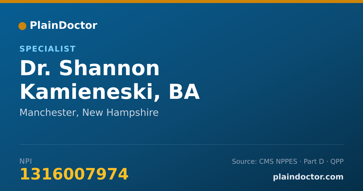 Shareable card for Shannon Kamieneski, BA - Specialist, Manchester, NH