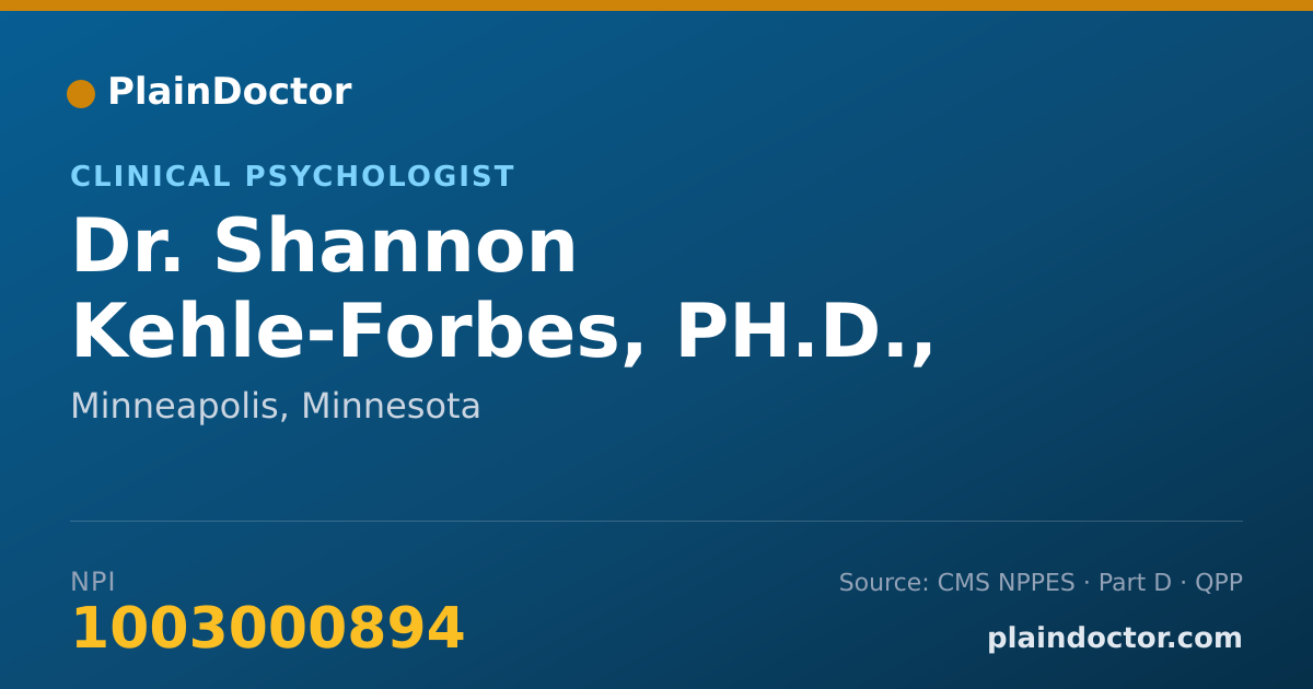 Shareable card for Shannon Kehle-Forbes, PH.D., L.P. - Clinical Psychologist, Minneapolis, MN