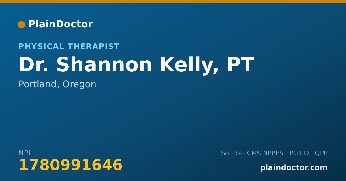 Shareable card for Shannon Kelly, PT - Physical Therapist, Portland, OR