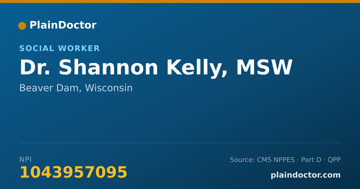 Shareable card for Shannon Kelly, MSW - Social Worker, Beaver Dam, WI
