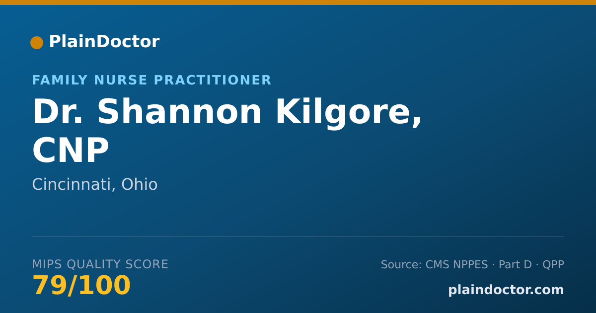Shareable card for Shannon Kilgore, CNP - Family Nurse Practitioner, Cincinnati, OH