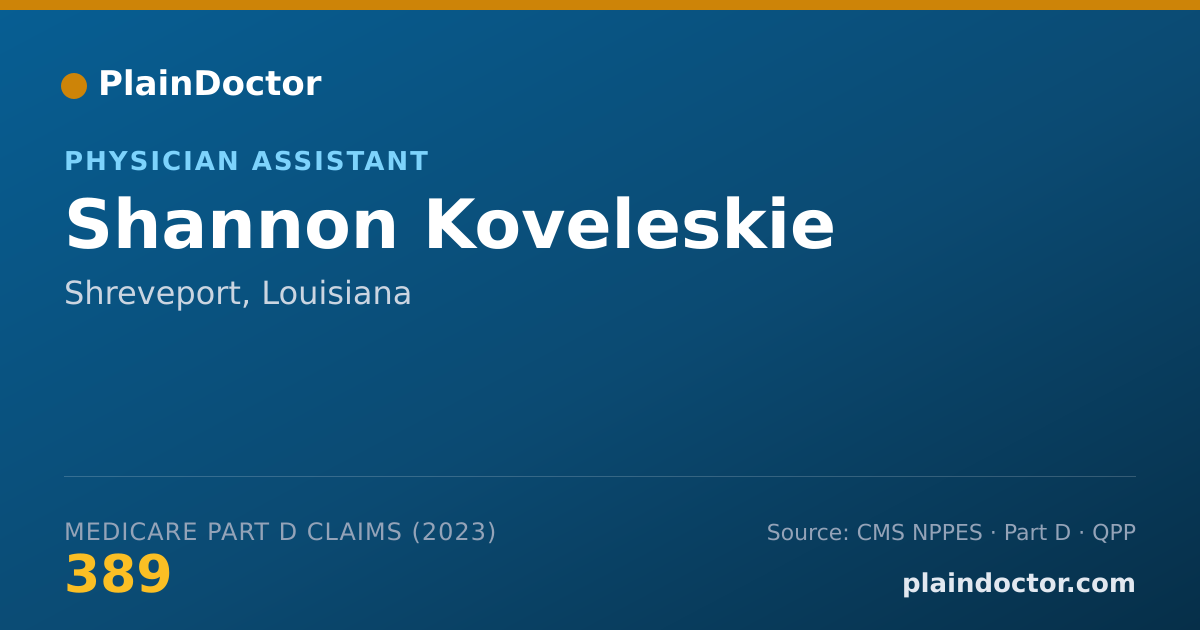 Shareable card for Shannon Koveleskie - Physician Assistant, Shreveport, LA