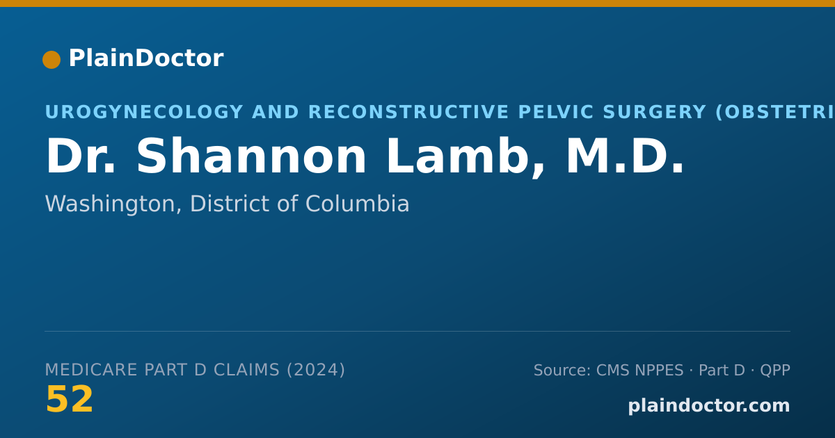 Shareable card for Shannon Lamb, M.D. - Urogynecology and Reconstructive Pelvic Surgery (Obstetrics & Gynecology) Physician, Washington, DC