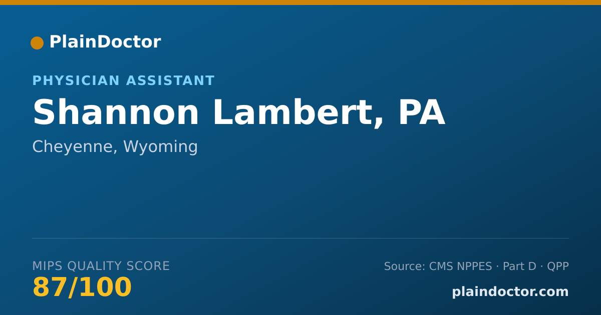 Shareable card for Shannon Lambert, PA - Physician Assistant, Cheyenne, WY