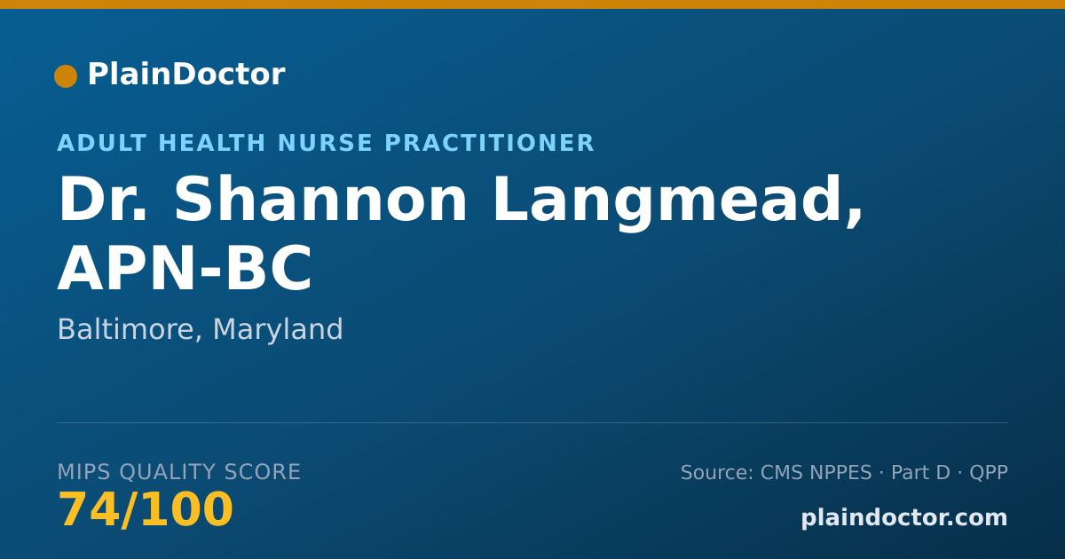 Shareable card for Shannon Langmead, APN-BC - Adult Health Nurse Practitioner, Baltimore, MD
