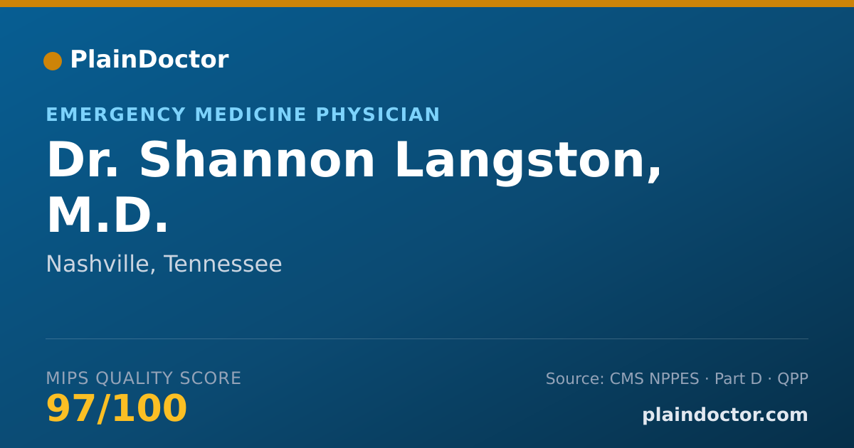 Shareable card for Shannon Langston, M.D. - Emergency Medicine Physician, Nashville, TN
