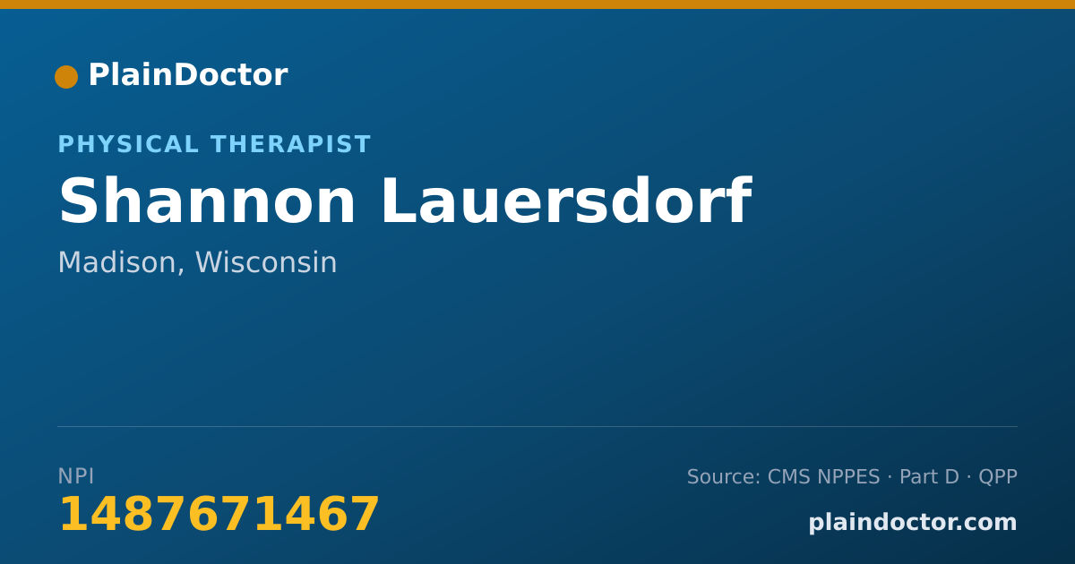 Shareable card for Shannon Lauersdorf - Physical Therapist, Madison, WI