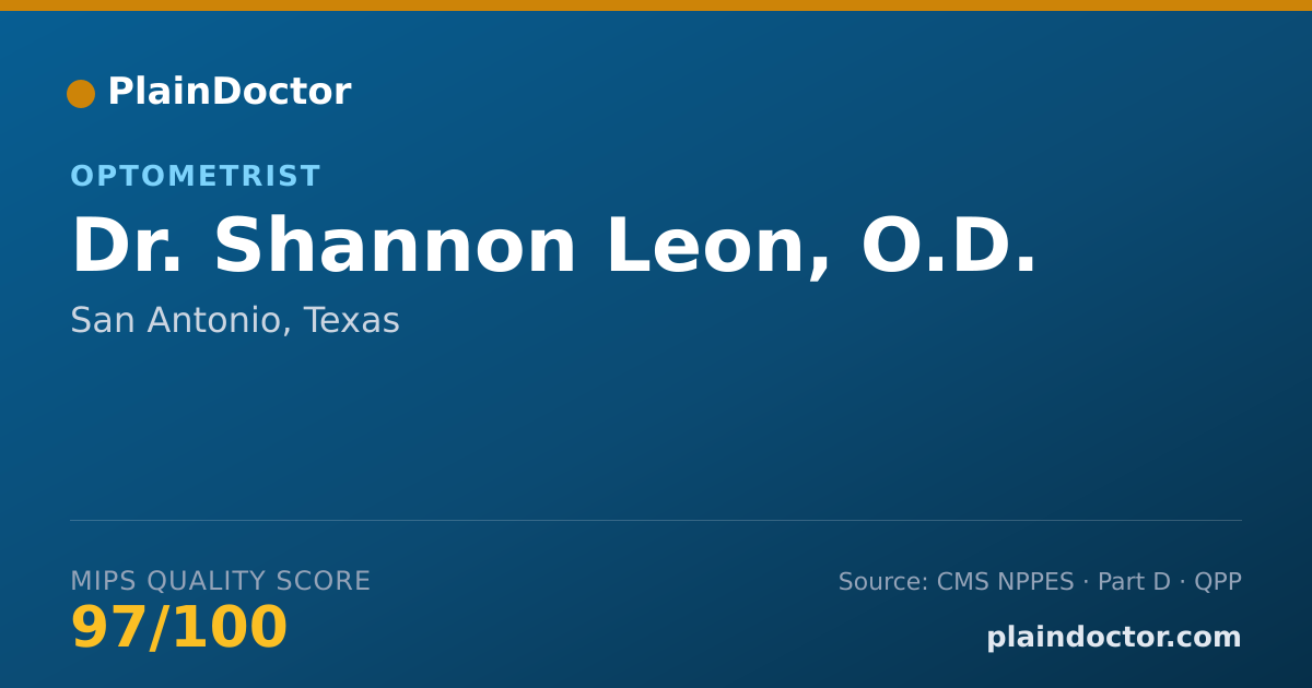 Shareable card for Shannon Leon, O.D. - Optometrist, San Antonio, TX