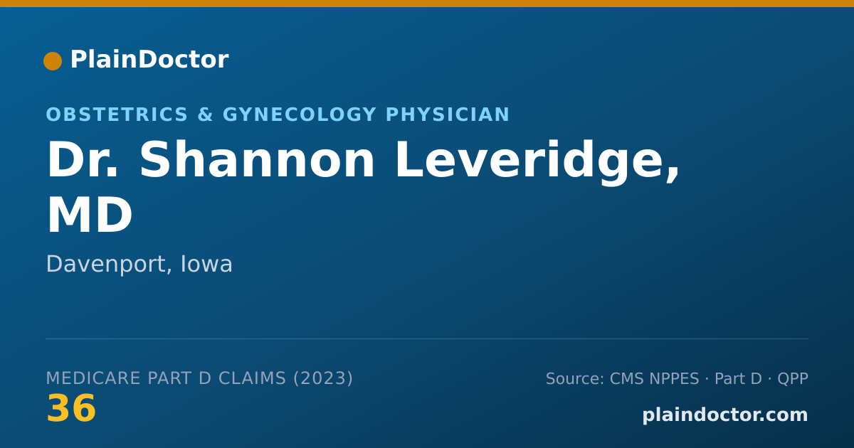 Shareable card for Shannon Leveridge, MD - Obstetrics & Gynecology Physician, Davenport, IA