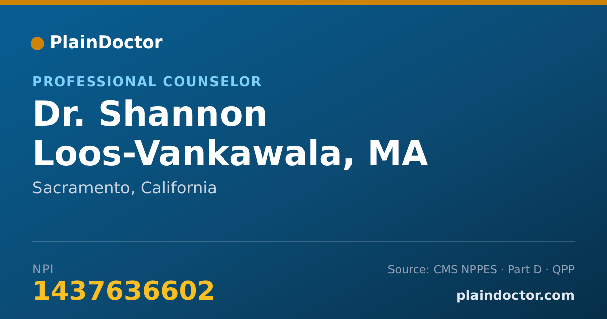 Shareable card for Shannon Loos-Vankawala, MA - Professional Counselor, Sacramento, CA