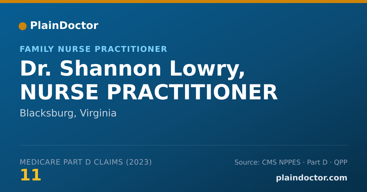 Shareable card for Shannon Lowry, NURSE PRACTITIONER - Family Nurse Practitioner, Blacksburg, VA