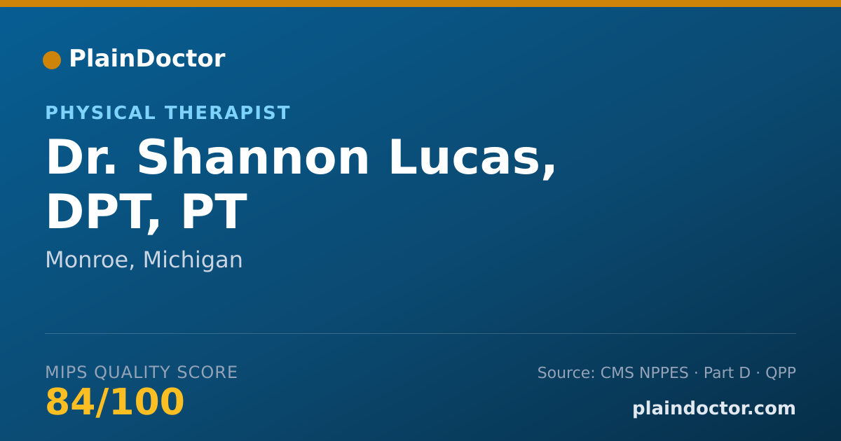 Shareable card for Shannon Lucas, DPT, PT - Physical Therapist, Monroe, MI