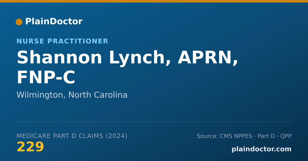 Shareable card for Shannon Lynch, APRN, FNP-C - Nurse Practitioner, Wilmington, NC