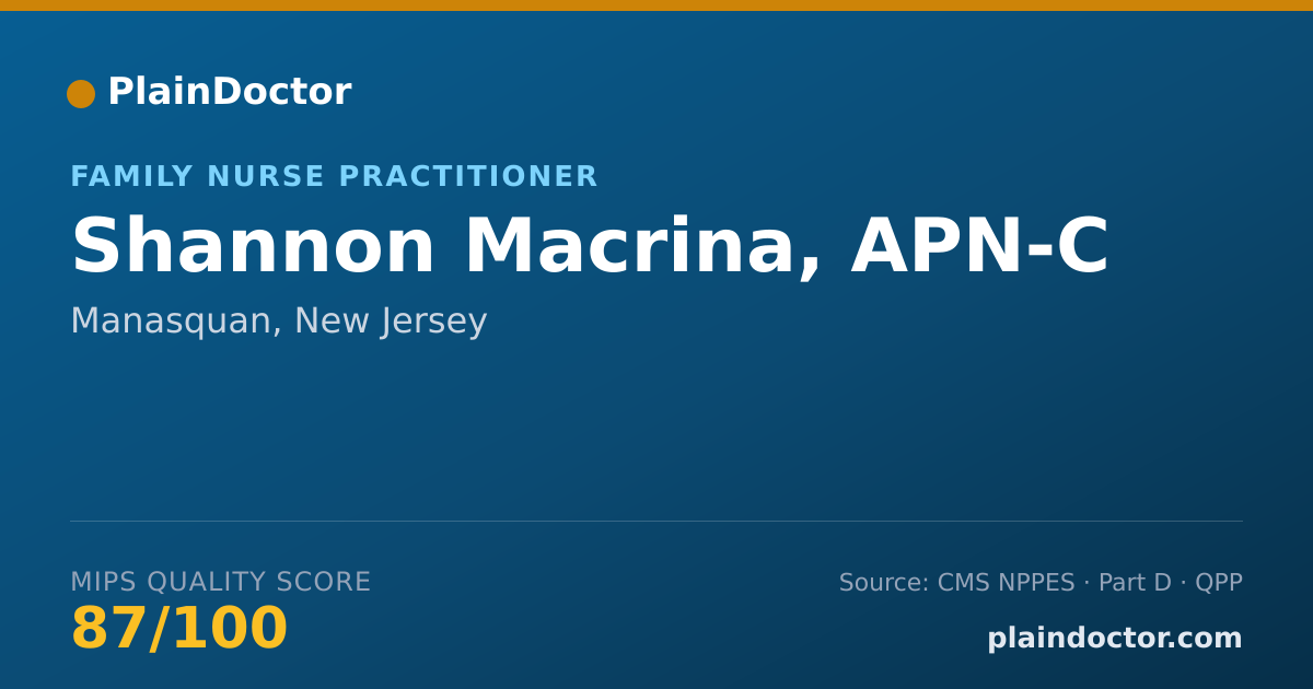 Shareable card for Shannon Macrina, APN-C - Family Nurse Practitioner, Manasquan, NJ